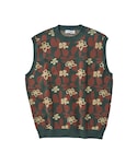 ttt msw flower jacquard knit vest 黒 極美品 ttt msw flower jacquard knit vest 黒 極美品