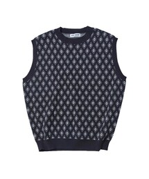 TTT MSW（ティー）の「Diamond knit polo vest（ニット/セーター 