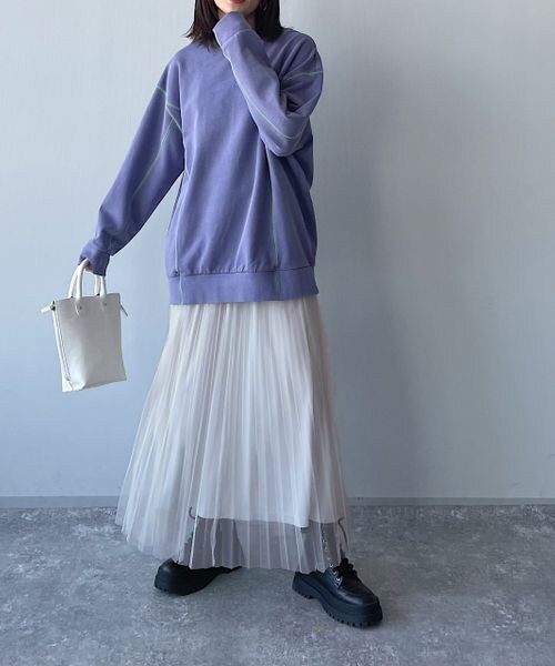 PAGEBOY（ページボーイ）の「チュールランダムプリーツスカート（スカート・レディース・オフホワイト05/ブラック09/チャコール18・F）」の14枚目の写真