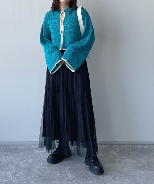 PAGEBOY（ページボーイ）の「チュールランダムプリーツスカート（スカート・レディース・オフホワイト05/ブラック09/チャコール18・F）」の20枚目の写真