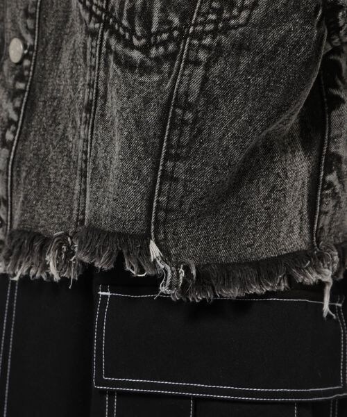 PAGEBOY（ページボーイ）の「ショートボーイGジャン（ジャケット/アウター・レディース・交織オフホワイト05/ケミカルブラック09/ブルー82・F）」の20枚目の写真