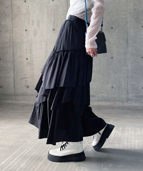 PAGEBOY（ページボーイ）の「フリルティアードスカート（スカート・アイボリー04/ブラック09/グレー系16・F）」の5枚目の写真