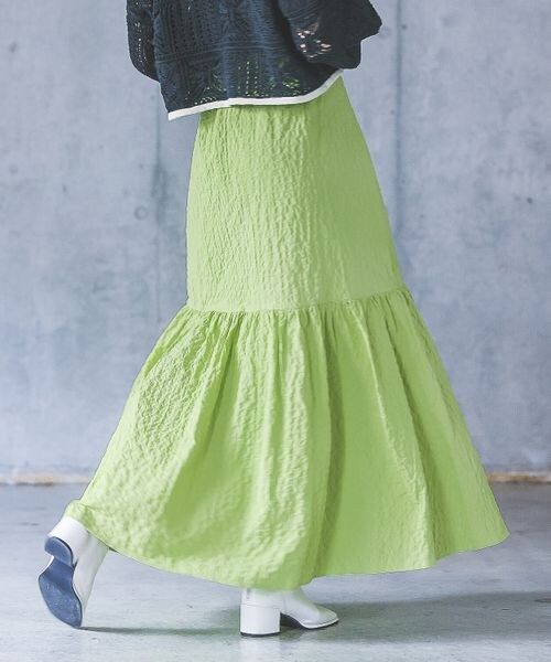 PAGEBOY(ページボーイ)の「ジャガードティアードスカート(スカート・オフホワイト05/ブラック09/イエロー系71・F)」の15枚目の写真