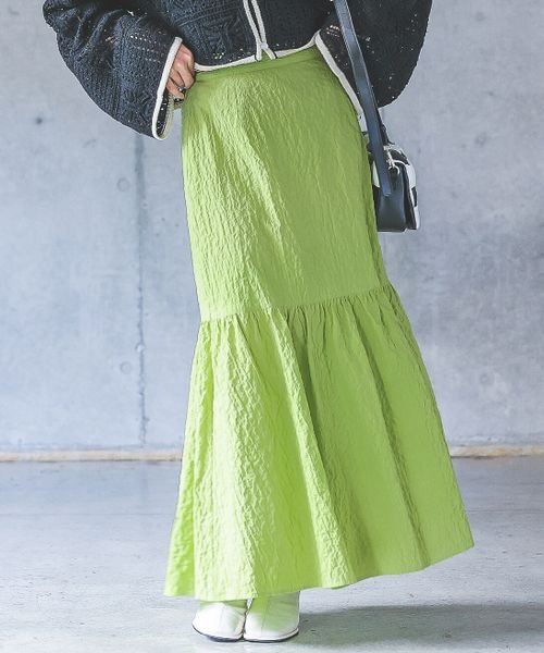 PAGEBOY(ページボーイ)の「ジャガードティアードスカート(スカート・オフホワイト05/ブラック09/イエロー系71・F)」の14枚目の写真