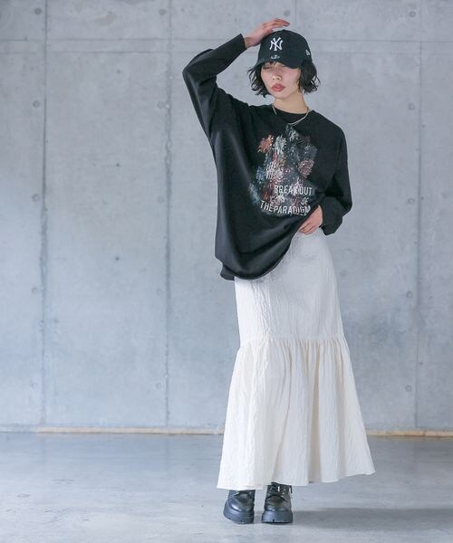 PAGEBOY(ページボーイ)の「ジャガードティアードスカート(スカート・オフホワイト05/ブラック09/イエロー系71・F)」の7枚目の写真