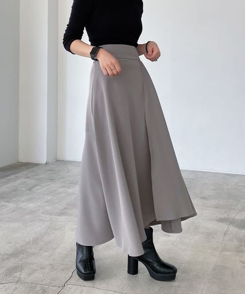 PAGEBOY（ページボーイ）の「アシメフレアスカート（スカート・レディース・ブラック09/グレージュ12/グレー15・F）」の3枚目の写真