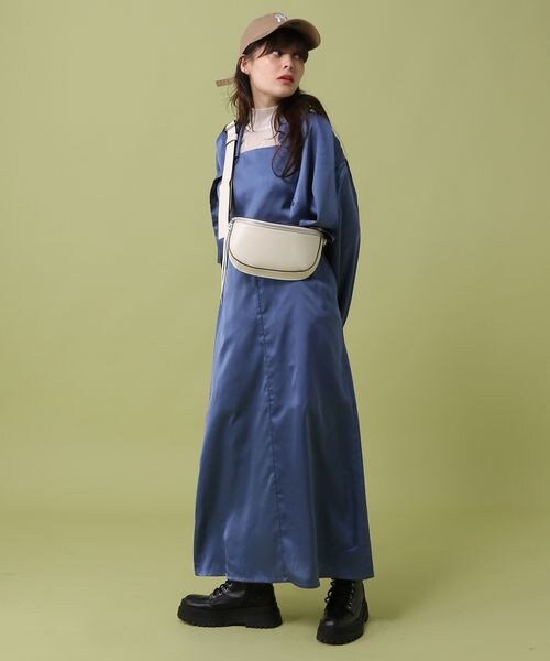 PAGEBOY（ページボーイ）の「シャツ×キャミワンピースSET（ワンピース/ドレス・レディース・ブラック09/ライムグリーン73/ブルー86・F）」の15枚目の写真