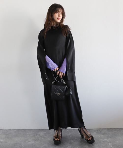 PAGEBOY（ページボーイ）の「シャツ×キャミワンピースSET（ワンピース/ドレス・レディース・ブラック09/ライムグリーン73/ブルー86・F）」の5枚目の写真