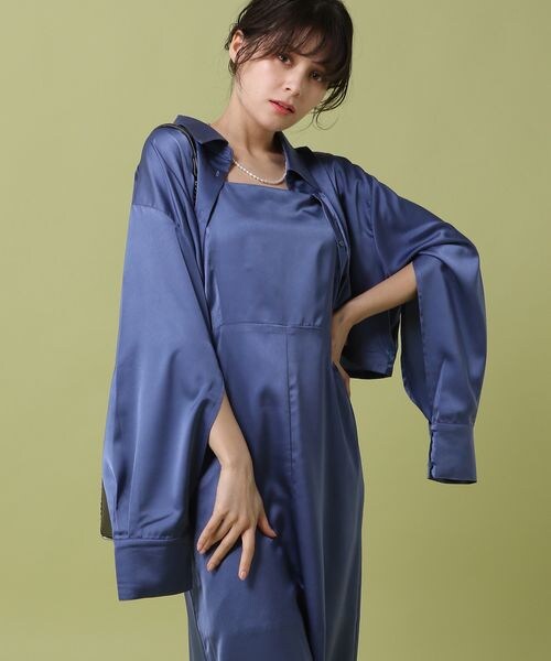 PAGEBOY（ページボーイ）の「シャツ×キャミワンピースSET（ワンピース/ドレス・レディース・ブラック09/ライムグリーン73/ブルー86・F）」の16枚目の写真