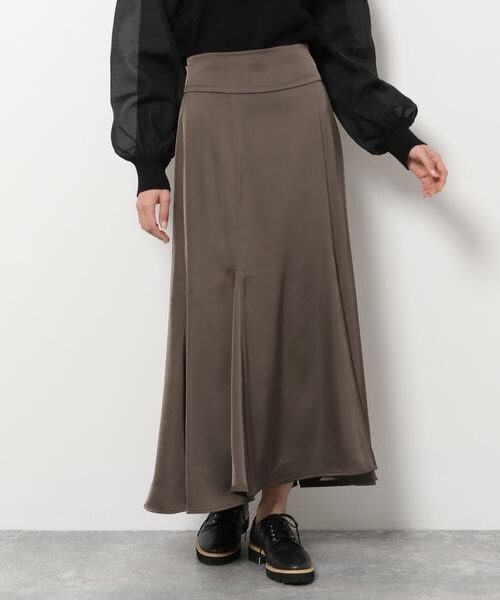 mysty woman（ミスティウーマン）の「サテンレースアップマーメイドスカート（スカート・レディース・アイボリー08/モカ57/ダークブラウン59・F）」の9枚目の写真