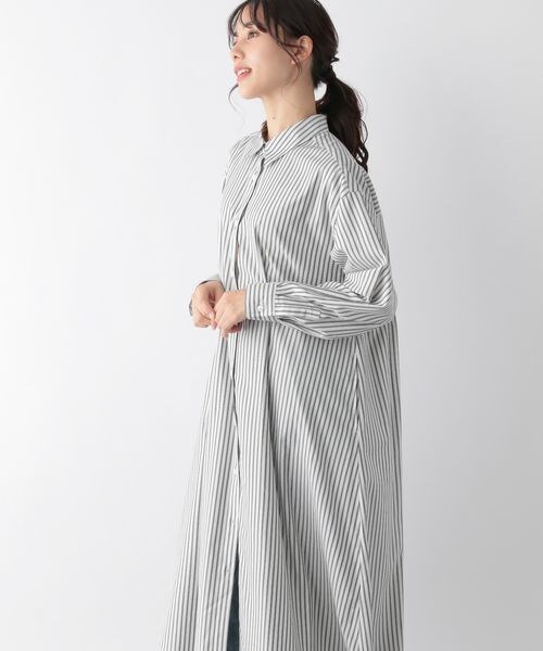 GLOBAL WORK(グローバルワーク)の「お手入れらくらくボリュームシャツワンピース(ワンピース/ドレス・レディース・ブラックストライプ09/ギンガム10/グリーンストライプ75/ブルーストライプ85・M/L)」の13枚目の写真