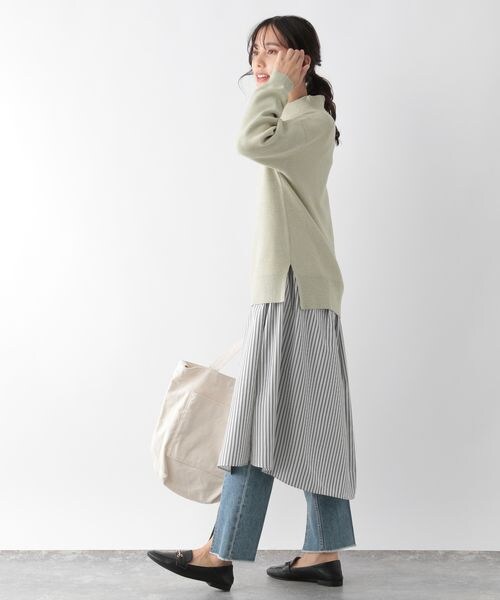 GLOBAL WORK(グローバルワーク)の「お手入れらくらくボリュームシャツワンピース(ワンピース/ドレス・レディース・ブラックストライプ09/ギンガム10/グリーンストライプ75/ブルーストライプ85・M/L)」の5枚目の写真