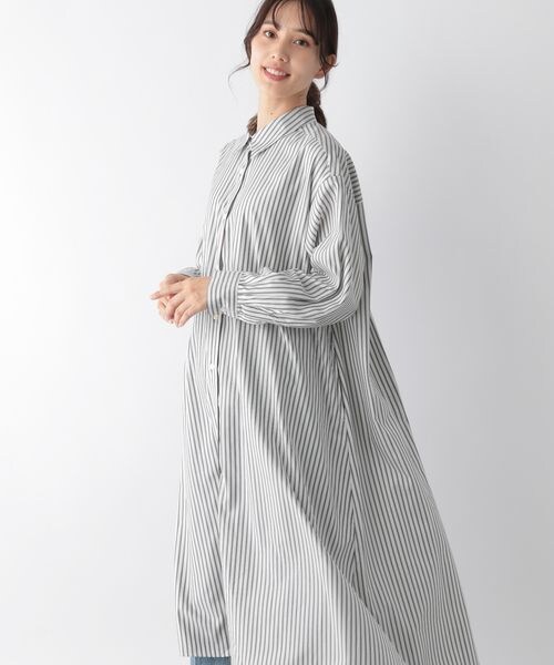 GLOBAL WORK(グローバルワーク)の「お手入れらくらくボリュームシャツワンピース(ワンピース/ドレス・レディース・ブラックストライプ09/ギンガム10/グリーンストライプ75/ブルーストライプ85・M/L)」の12枚目の写真