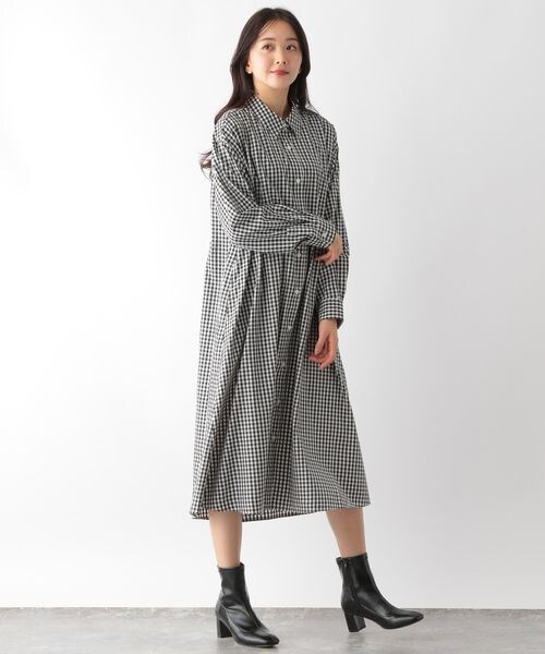 GLOBAL WORK(グローバルワーク)の「お手入れらくらくボリュームシャツワンピース(ワンピース/ドレス・レディース・ブラックストライプ09/ギンガム10/グリーンストライプ75/ブルーストライプ85・M/L)」の18枚目の写真