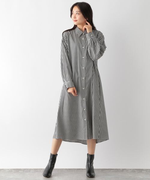 GLOBAL WORK(グローバルワーク)の「お手入れらくらくボリュームシャツワンピース(ワンピース/ドレス・レディース・ブラックストライプ09/ギンガム10/グリーンストライプ75/ブルーストライプ85・M/L)」の19枚目の写真