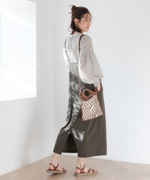 GLOBAL WORK（グローバルワーク）の「スゴラクキャミワンピース（ワンピース/ドレス・レディース・ブラック09/カーキブラウン78/ブルーグリーン87・FREE）」の5枚目の写真