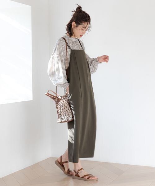 GLOBAL WORK（グローバルワーク）の「スゴラクキャミワンピース（ワンピース/ドレス・レディース・ブラック09/カーキブラウン78/ブルーグリーン87・FREE）」の6枚目の写真