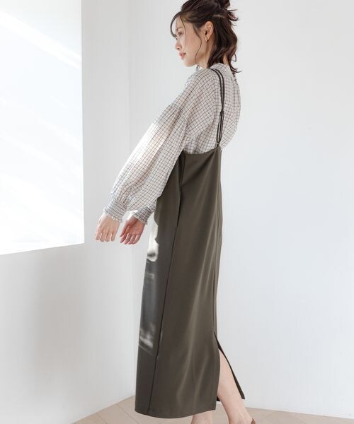 GLOBAL WORK（グローバルワーク）の「スゴラクキャミワンピース（ワンピース/ドレス・レディース・ブラック09/カーキブラウン78/ブルーグリーン87・FREE）」の10枚目の写真