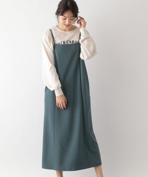 GLOBAL WORK（グローバルワーク）の「スゴラクキャミワンピース（ワンピース/ドレス・レディース・ブラック09/カーキブラウン78/ブルーグリーン87・FREE）」の3枚目の写真