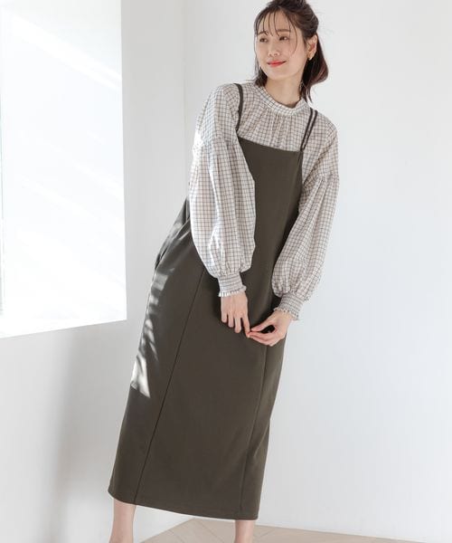 GLOBAL WORK（グローバルワーク）の「スゴラクキャミワンピース（ワンピース/ドレス・レディース・ブラック09/カーキブラウン78/ブルーグリーン87・FREE）」の9枚目の写真