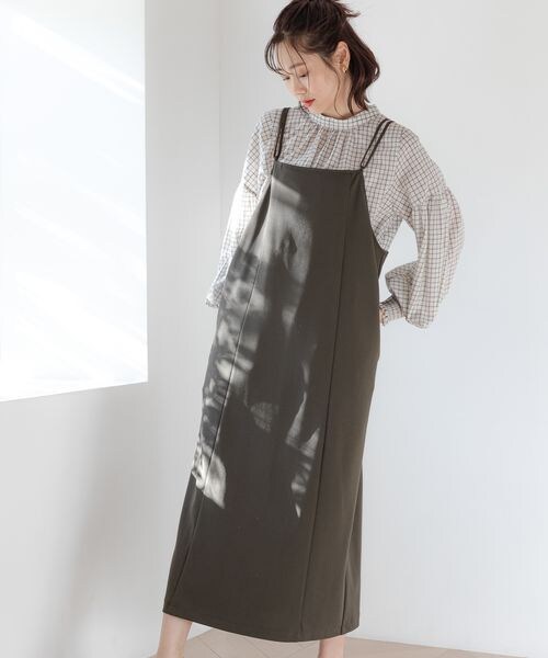 GLOBAL WORK（グローバルワーク）の「スゴラクキャミワンピース（ワンピース/ドレス・レディース・ブラック09/カーキブラウン78/ブルーグリーン87・FREE）」の2枚目の写真