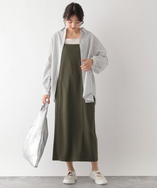 GLOBAL WORK（グローバルワーク）の「スゴラクキャミワンピース（ワンピース/ドレス・レディース・ブラック09/カーキブラウン78/ブルーグリーン87・FREE）」の21枚目の写真