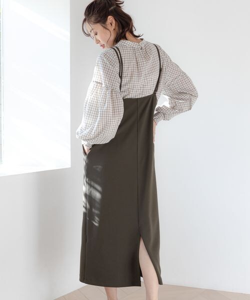 GLOBAL WORK（グローバルワーク）の「スゴラクキャミワンピース（ワンピース/ドレス・レディース・ブラック09/カーキブラウン78/ブルーグリーン87・FREE）」の8枚目の写真