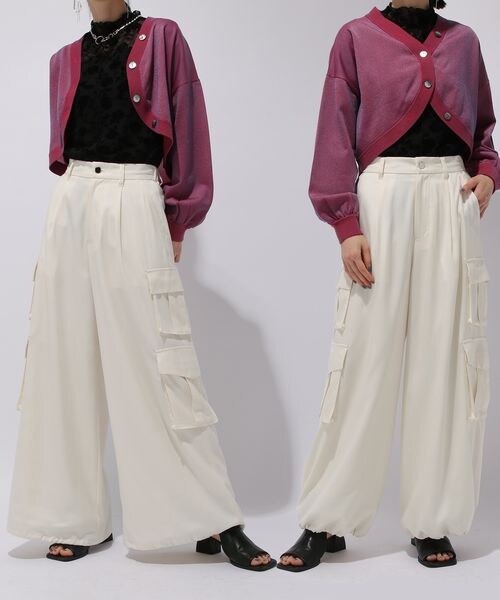 HARE(ハレ)の「2WAYサテンカーゴワイドパンツ(パンツ・レディース・ホワイト05/ブラック09・FREE)」の1枚目の写真