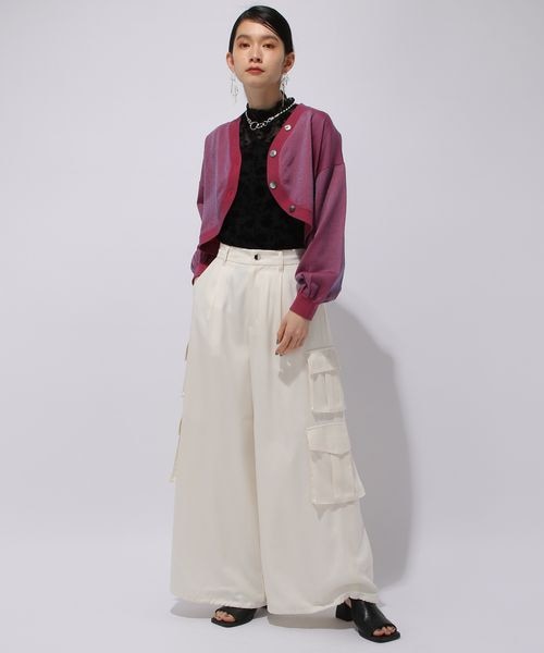 HARE(ハレ)の「2WAYサテンカーゴワイドパンツ(パンツ・レディース・ホワイト05/ブラック09・FREE)」の3枚目の写真