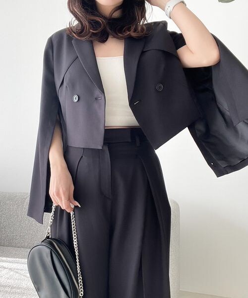 Heather（ヘザー）の「Short Jacket（ジャケット/アウター・レディース・ブラック 09/ブラウン 57・FREE）」の5枚目の写真