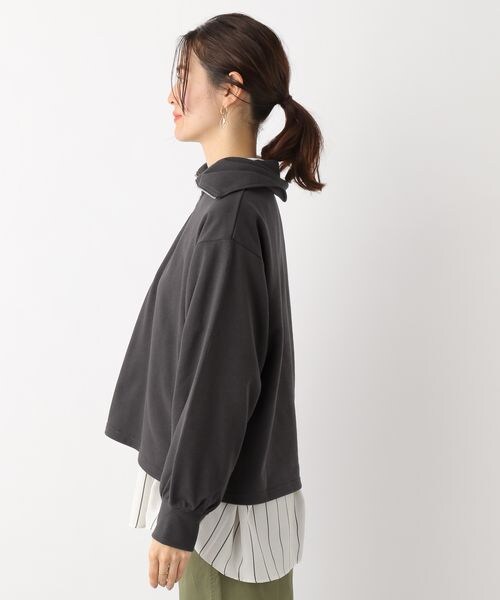 LEPSIM(レプシィム)の「ハーフジップBIGカラープルオーバー(トップス・アイボリー08/チャコールグレー19/ライトピンク22・FREE SIZE)」の10枚目の写真