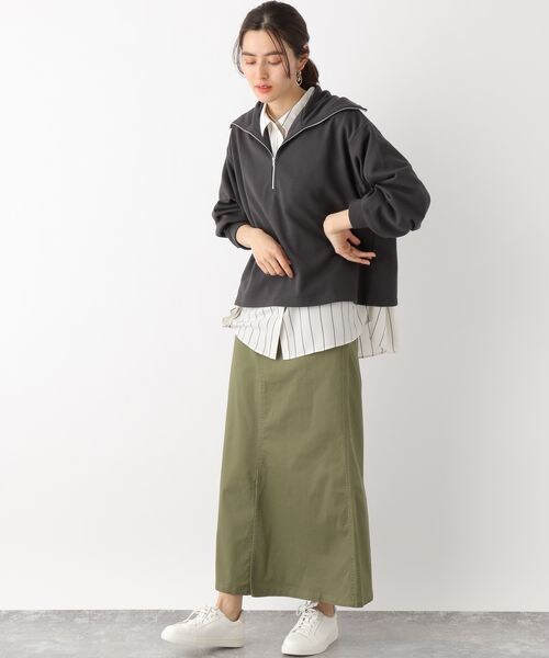 LEPSIM(レプシィム)の「ハーフジップBIGカラープルオーバー(トップス・アイボリー08/チャコールグレー19/ライトピンク22・FREE SIZE)」の6枚目の写真