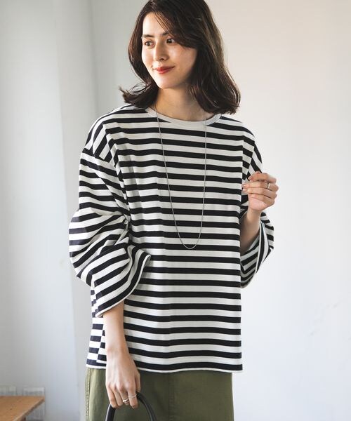 LEPSIM（レプシィム）の「アソートボーダープルオーバー（トップス・レディース・オフホワイト05/ブラック09/ブルー82・FREE SIZE）」の3枚目の写真