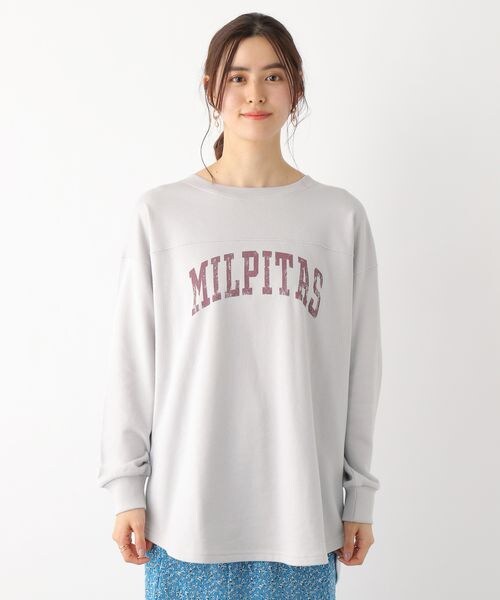 LEPSIM(レプシィム)の「チュニックロゴスウェット(トップス・ライトグレー12/チャコールグレー19/オレンジ45/ライトブルー82・FREE SIZE)」の14枚目の写真