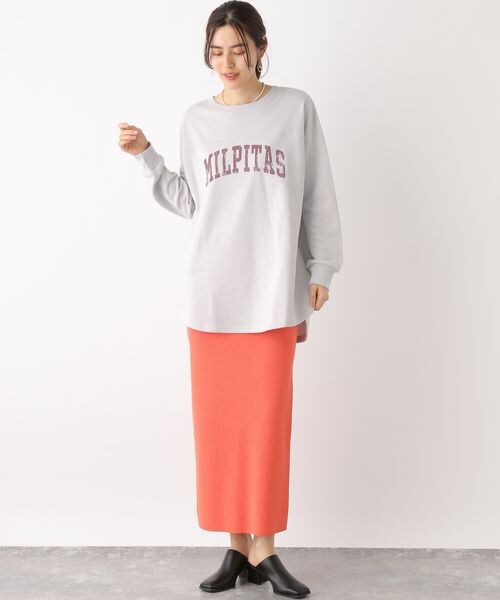 LEPSIM(レプシィム)の「チュニックロゴスウェット(トップス・ライトグレー12/チャコールグレー19/オレンジ45/ライトブルー82・FREE SIZE)」の7枚目の写真