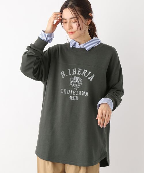 LEPSIM(レプシィム)の「チュニックロゴスウェット(トップス・ライトグレー12/チャコールグレー19/オレンジ45/ライトブルー82・FREE SIZE)」の2枚目の写真