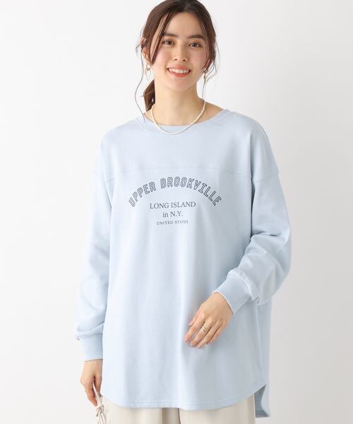 LEPSIM(レプシィム)の「チュニックロゴスウェット(トップス・ライトグレー12/チャコールグレー19/オレンジ45/ライトブルー82・FREE SIZE)」の4枚目の写真