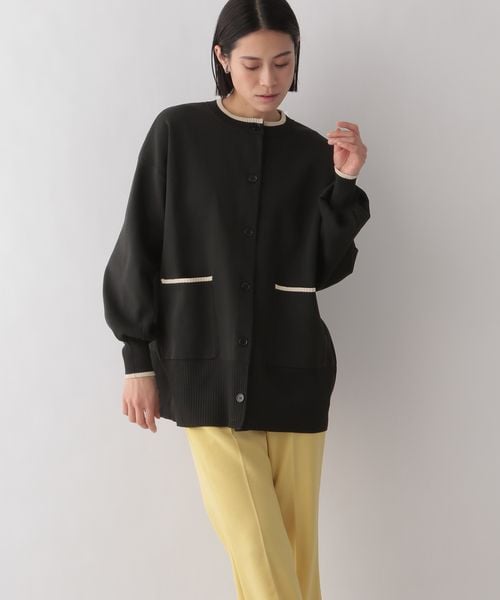 LOWRYS FARM（ローリーズファーム）の「選べる丈感スポンディッシュクルーカーディガン（トップス・オフホワイト05/ブラック×ホワイト10/★WEB限定カラー★ホワイト×ブラック11/★WEB限定カラー★ピンク22/イエロー62/グリーン75/花柄80/ブルー85・ショート丈/ロング丈）」の22枚目の写真