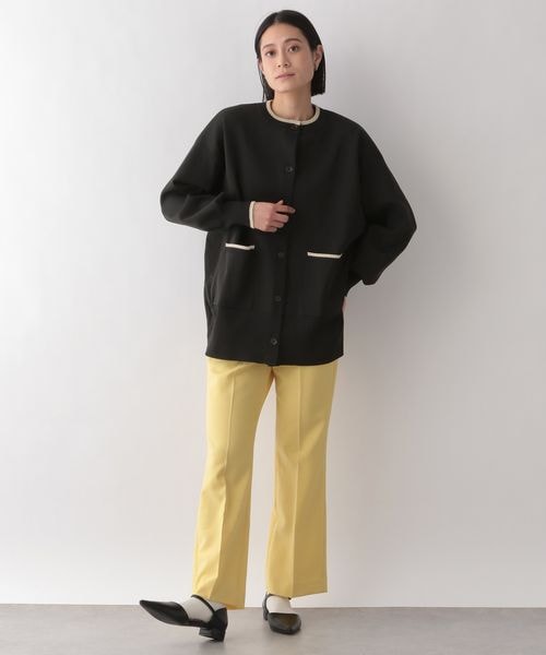 LOWRYS FARM（ローリーズファーム）の「選べる丈感スポンディッシュクルーカーディガン（トップス・オフホワイト05/ブラック×ホワイト10/★WEB限定カラー★ホワイト×ブラック11/★WEB限定カラー★ピンク22/イエロー62/グリーン75/花柄80/ブルー85・ショート丈/ロング丈）」の21枚目の写真