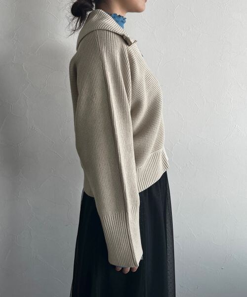 LOWRYS FARM（ローリーズファーム）の「ハイＺＩＰカーディガンロングスリーブ（トップス・アイボリー08/ブラック09/グリーン75・F）」の14枚目の写真