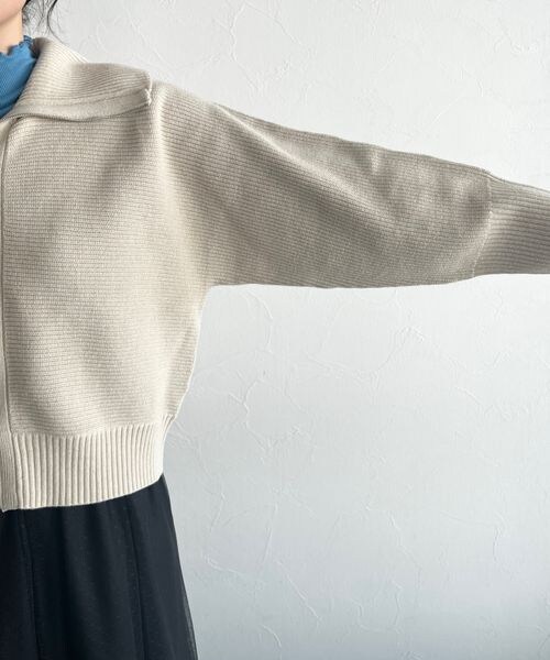 LOWRYS FARM（ローリーズファーム）の「ハイＺＩＰカーディガンロングスリーブ（トップス・アイボリー08/ブラック09/グリーン75・F）」の18枚目の写真