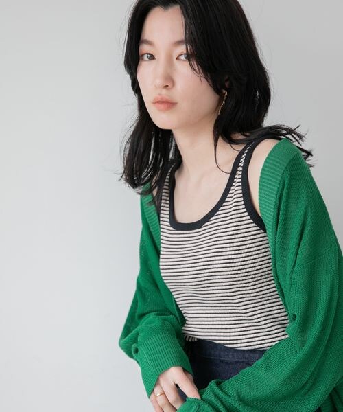 LOWRYS FARM（ローリーズファーム）の「ＵＳＡベーシックタンク（トップス・オフ08/ブラック09/ブラックボーダー10/オレンジボーダー40/ブラウン58/グリーンボーダー70/グリーン72/パープルボーダー90・F）」の6枚目の写真