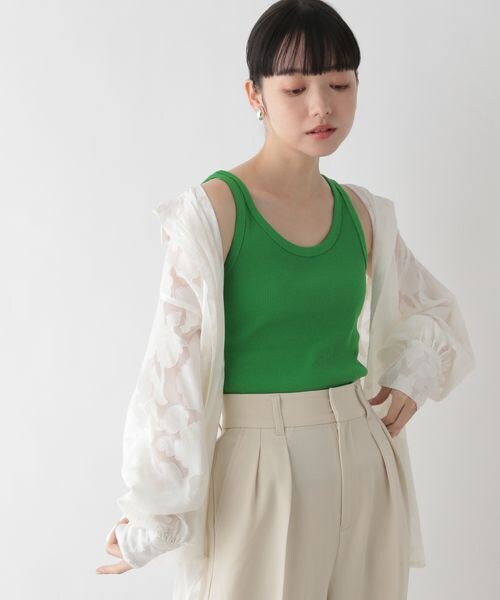 LOWRYS FARM（ローリーズファーム）の「ＵＳＡベーシックタンク（トップス・オフ08/ブラック09/ブラックボーダー10/オレンジボーダー40/ブラウン58/グリーンボーダー70/グリーン72/パープルボーダー90・F）」の15枚目の写真