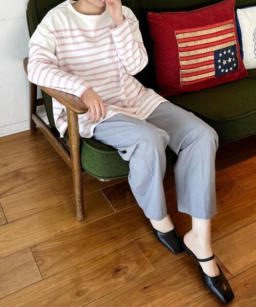 LOWRYS FARM（ローリーズファーム）の「パネルボーダーロングスリーブ（トップス・ブラック09/ピンク22/オレンジ45/ブルー85・FREE）」の8枚目の写真