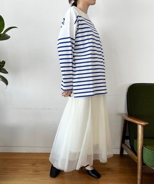 LOWRYS FARM（ローリーズファーム）の「パネルボーダーロングスリーブ（トップス・ブラック09/ピンク22/オレンジ45/ブルー85・FREE）」の14枚目の写真