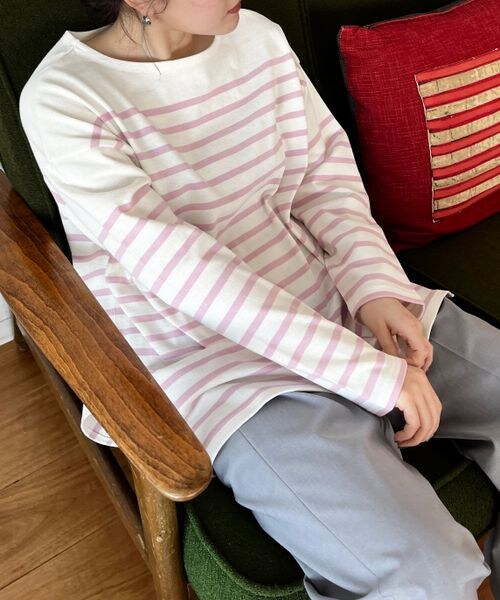 LOWRYS FARM（ローリーズファーム）の「パネルボーダーロングスリーブ（トップス・ブラック09/ピンク22/オレンジ45/ブルー85・FREE）」の9枚目の写真