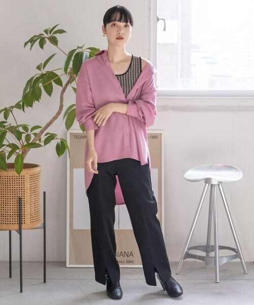 LOWRYS FARM(ローリーズファーム)の「スタイルUPスリットポンチパンツ(パンツ・アイボリー08/ブラック09/オレンジ45/グリーン72・M/L)」の8枚目の写真