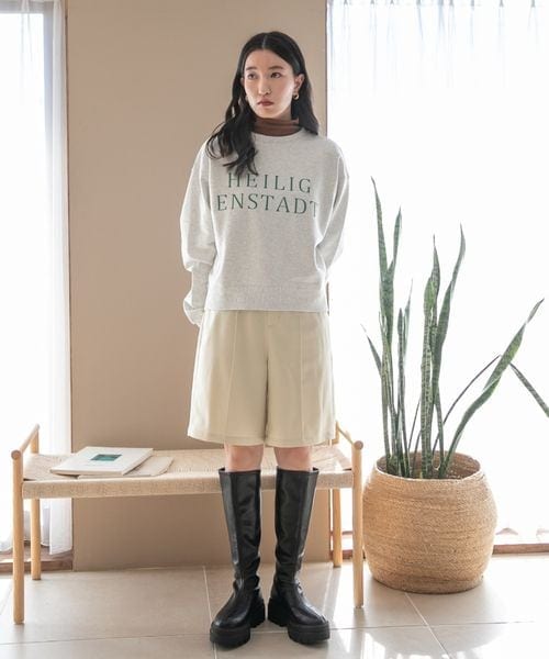 LOWRYS FARM(ローリーズファーム)の「ハイウエストピンタックショートパンツ(パンツ・アイボリー08/ブラック09/グレー18・F)」の4枚目の写真