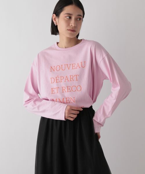 LOWRYS FARM(ローリーズファーム)の「カラーロゴプリントロングスリーブ(トップス・オフ05/オフ06/グレー12/ピンク22・F)」の10枚目の写真