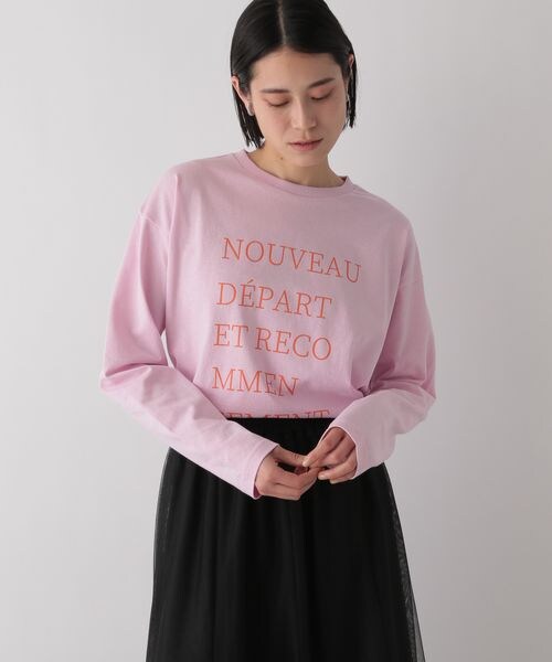 LOWRYS FARM(ローリーズファーム)の「カラーロゴプリントロングスリーブ(トップス・オフ05/オフ06/グレー12/ピンク22・F)」の4枚目の写真